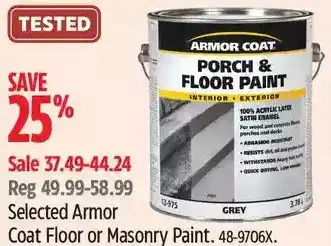 Canadian Tire Armor coat floor or masonry paint offer