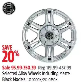 Canadian Tire Alloy wheels including matte black models offer