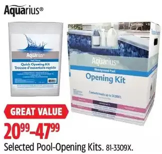 Canadian Tire Aquarius pool-opening kits offer