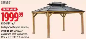 Canadian Tire Canvas collingwood gazebo | alverstone hard top gazebo offer
