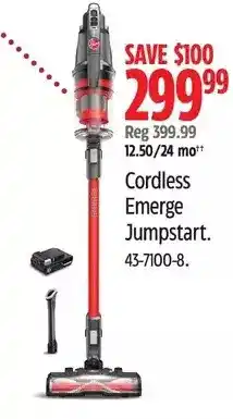 Canadian Tire Hoover onepwr cordless emerge jumpstart stick vac offer
