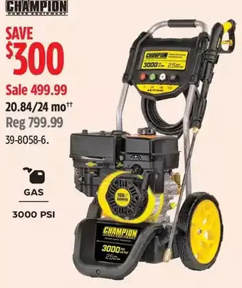 Canadian Tire Champion 3000-psi gas pressure washer offer