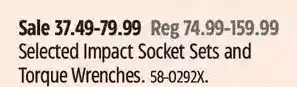 Canadian Tire Impact socket sets and torque wrenches offer
