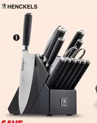 Canadian Tire Henckels 14-pc damascus knife block set offer