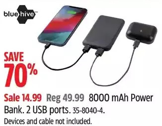 Canadian Tire Blue hive 8000 mah power bank offer