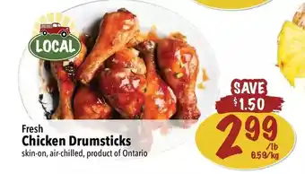 Farm Boy Fresh chicken drumsticks skin-on, air-chilled offer
