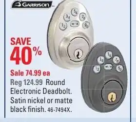 Canadian Tire Round Electronic Deadbolt offer