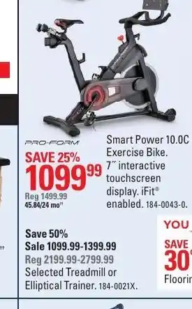 Canadian Tire Sellected Treadmill or Elliptical Trainier offer