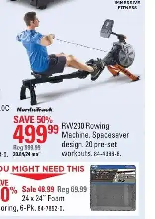 Canadian Tire RW200 Rowing Machine. Spacesaver Design. 20 pre-Set Workouts offer