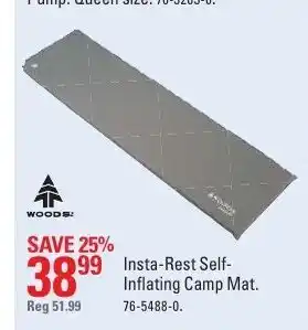 Canadian Tire Insta-Rest-Self Inflating Camp Mat offer