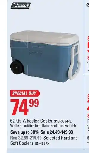 Canadian Tire 62-Qt. Wheeled Cooler offer