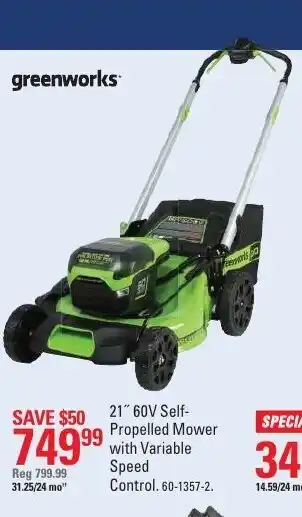 Canadian Tire 60 V Self Propelled Mower With Variable Speed Control offer
