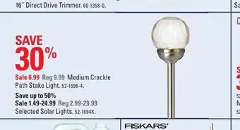 Canadian Tire Medium Crackle Path Stake Light offer