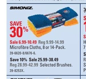 Canadian Tire Microfibre Cloths offer
