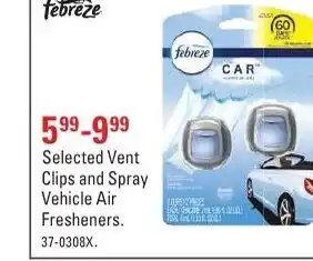 Canadian Tire Selected Vent Clips And Spray Vehicle Air Fresheners offer