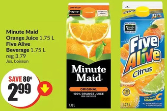 FreshCo Minute maid orange juice | five alive beverage offer