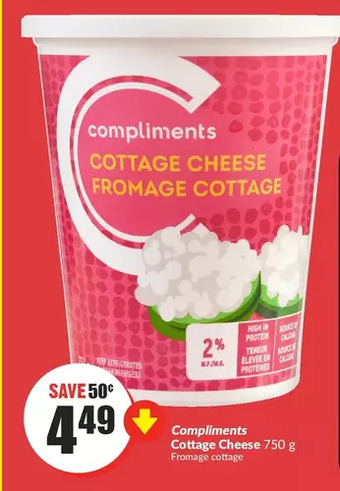FreshCo Compliments Cottage Cheese 750 g Fromage cottage offer