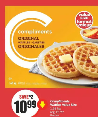 FreshCo Compliments Waffles Value Size offer