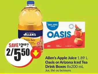 FreshCo Allen's apple juice 1,89L offer