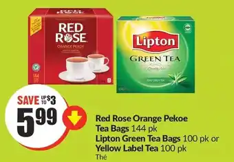 Red rose orange pekoe tea bags 144pk
