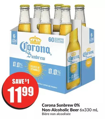 FreshCo Corona Sunbrew 0% Non-Alcoholic Beer 6x330 mL offer