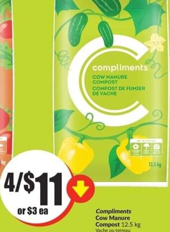 FreshCo Compliments cow manure compost 4 x 12.5kg offer