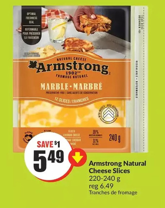FreshCo Armstrong natural cheese slices 220-240g offer