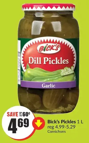 FreshCo Bick's pickles 1L offer