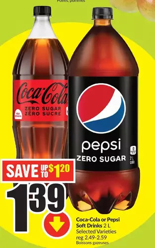 FreshCo Coca-cola or pepsi soft drinks offer