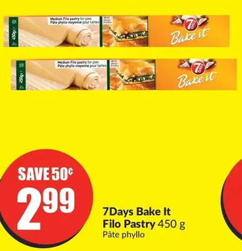 FreshCo 7days bake it filo pastry 450g offer