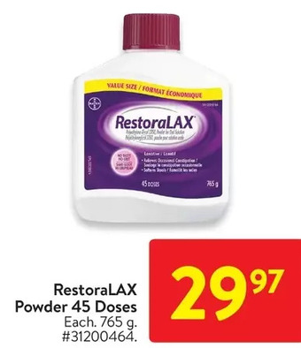 Walmart Restoralax powder 45 doses offer