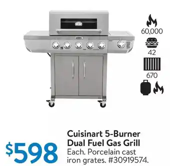 Walmart Cuisinart 5-burner dual fuel gas grill offer