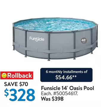 Walmart Funsicle 14' oasis pool offer