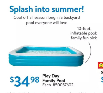 Walmart Play day family pool offer