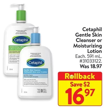Walmart Cetaphil gentle skin cleanser or moisturizing lotion offer