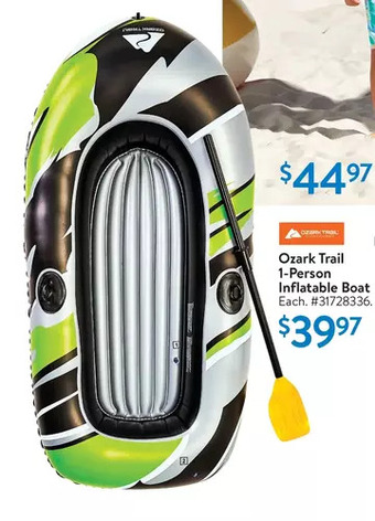 Walmart Ozark trail 1-person inflatable boat offer