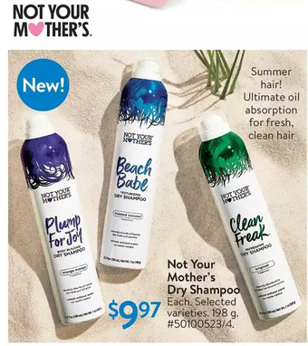 Walmart Not your mother's dry shampoo offer