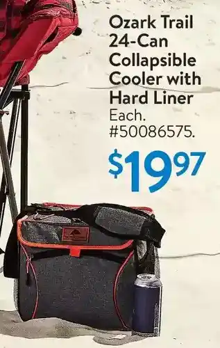 Walmart Ozark trail 24-can collapsible cooler with hard liner offer