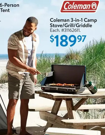 Walmart Coleman 3-in-1 camp stove/grill/griddle offer