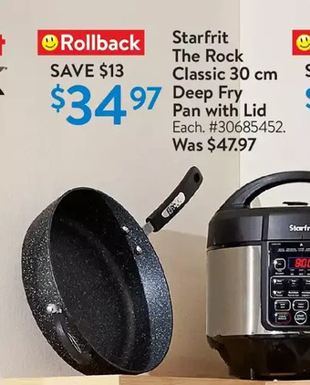 Walmart Starfrit the rock classic 30 cm deep fry pan with lid offer