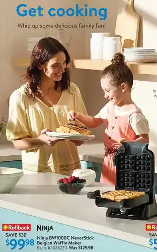 Walmart Ninja bw1000c neverstick belgian waffle maker offer