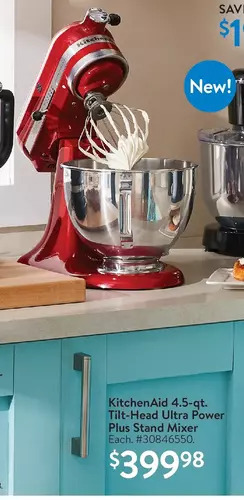 Walmart Kitchenaid 4.5-qt. tilt-head ultra power plus stand mixer offer