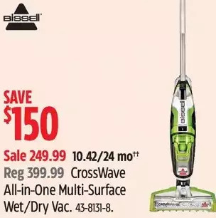 Canadian Tire Bissell crosswave all-in-one multi-surface wet/dry vacuum offer