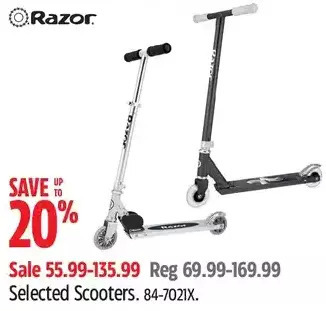 Canadian Tire Razor scooters offer