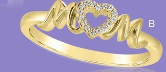 Charm Diamond 10k yellow gold 0.04ctw diamond mom ring offer