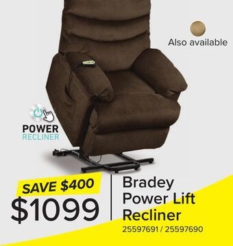 Leon's Bradey power lift recliner - mocha offer