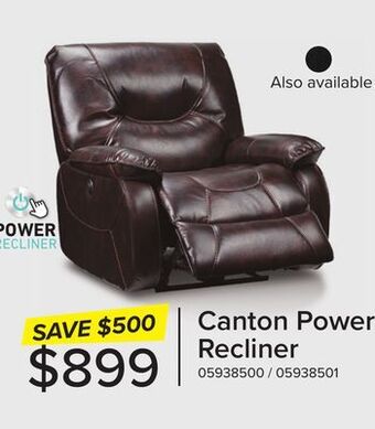 Leon's Canton power recliner - dark brown offer