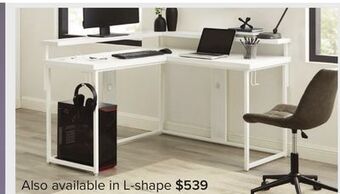 Leon's Vega l-shape gaming desk - white-on-white offer