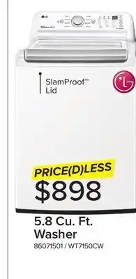 Leon's Lg white top load washer with 6 motion technology (5.8 cu. ft.) - wt7150cw offer