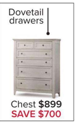 Leon's San mateo 6 drawer chest - antique white offer